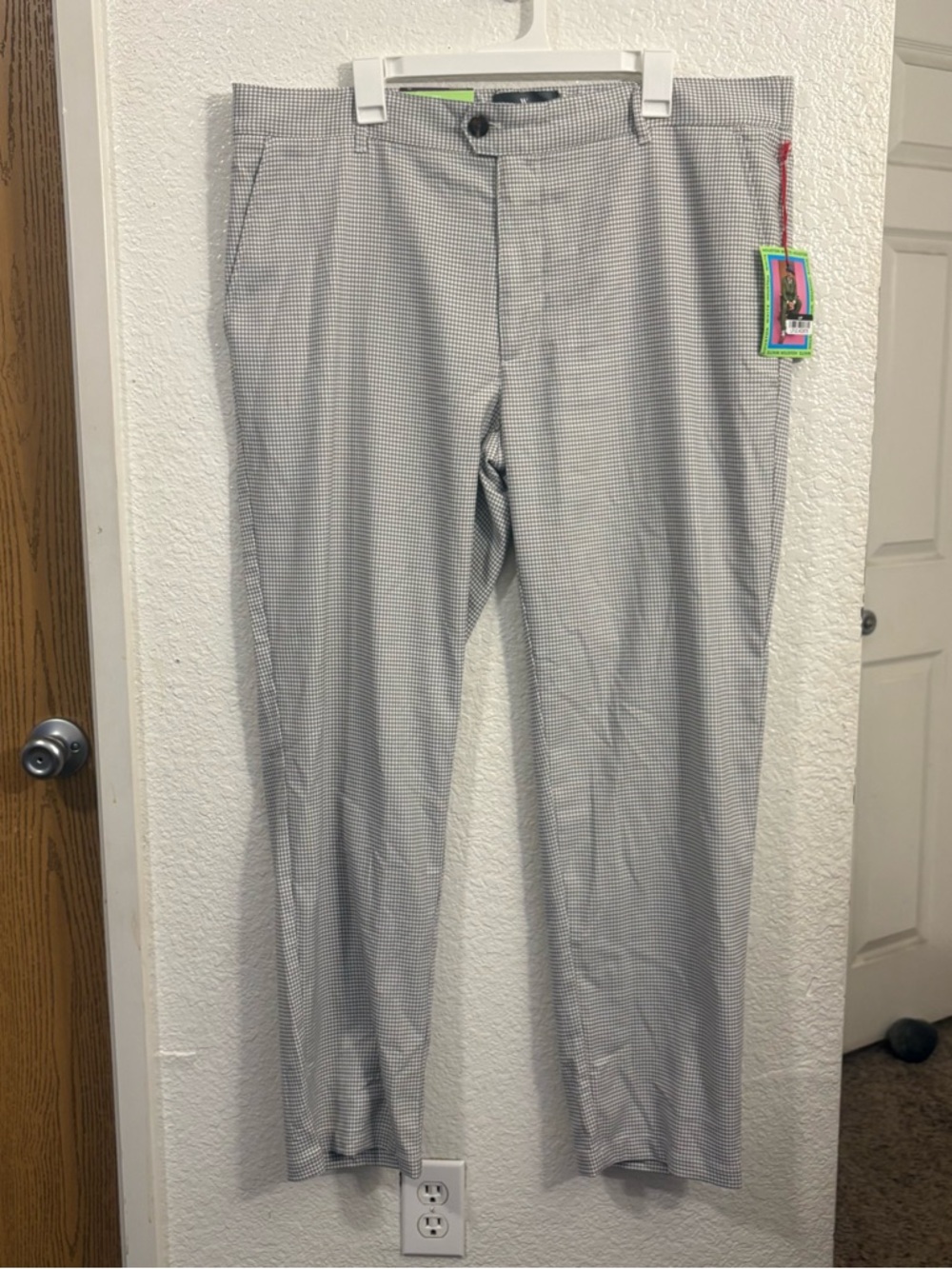 Houston White Target Women's Trouser Pants Xl Gray Houndstooth Straight Leg‎